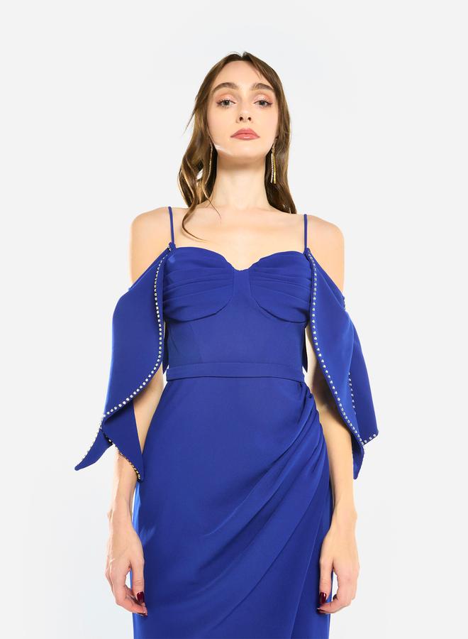 House of Moda Women Pearl Trim Mermaid Hem Maxi Dress - Image 5